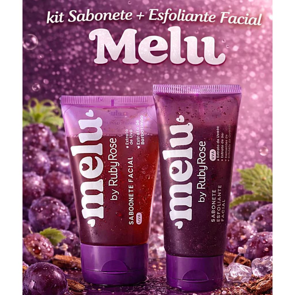 KIT Sabonete + Esfoliante Facial Melu  (Uva e Barbatimão) - Ruby Rose