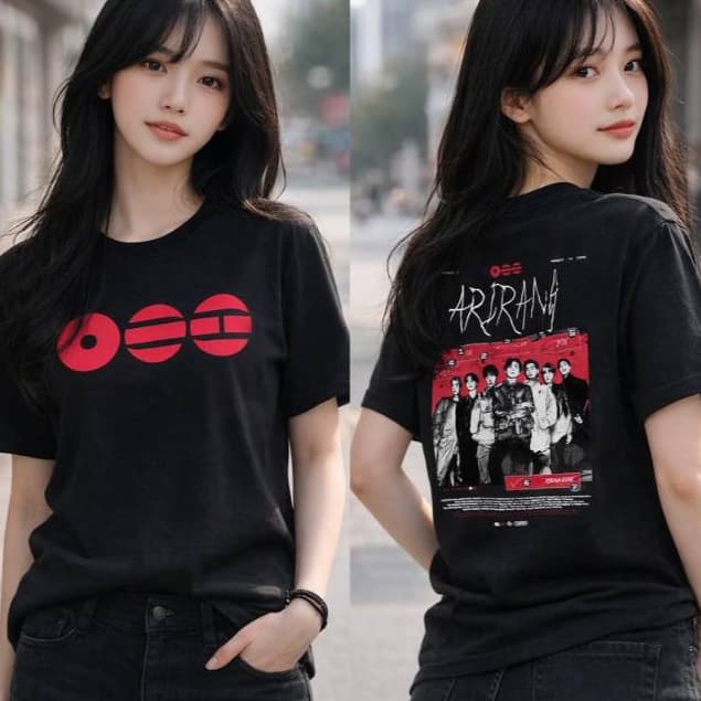Camiseta Comeback BTS Arirang Estampa Costas 100% Algodão K-Pop Alta Qualidade Unissex Army K-Style