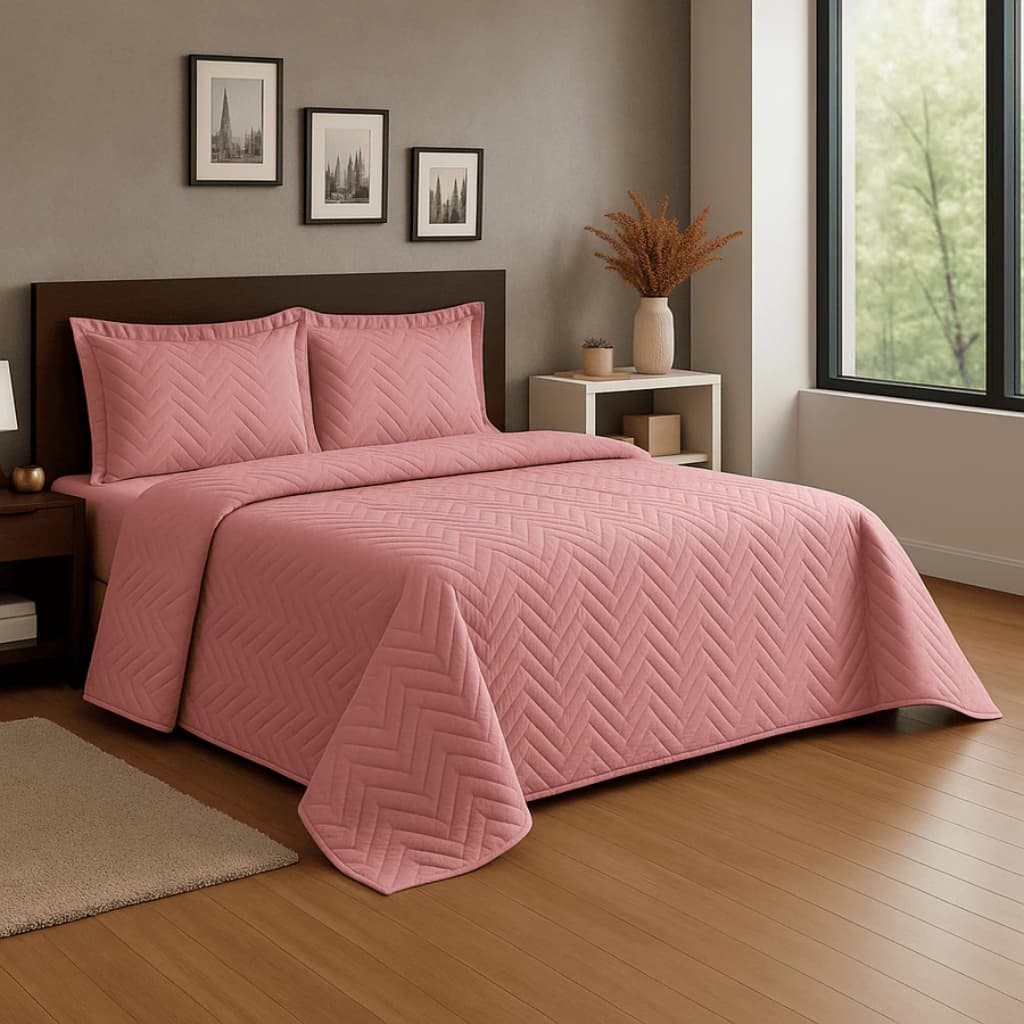 Kit Colcha King Cobre Leito Cama Box Posta Matelado Costurado 03 Peças Várias Cores Decoração