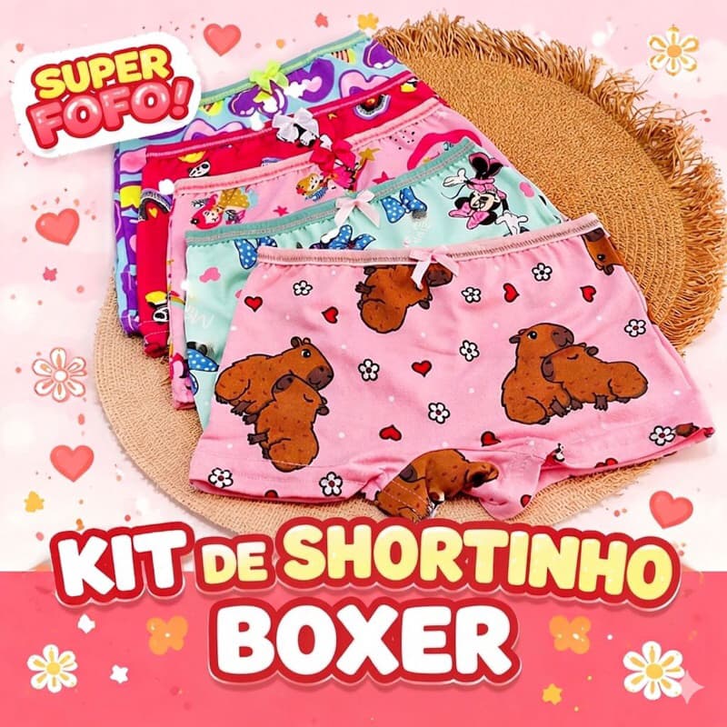 kit calcinha boxer infantil malha fria calcinha Box conforto e qualidade