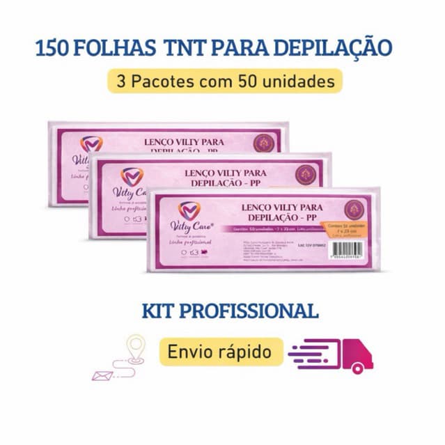 Papel Depilatório TNT para Depilação – Kit 3 Pacotes com 50 Folhas (150 Folhas)