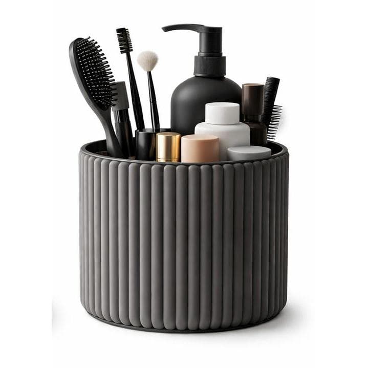 Organizador de Maquiagem Redondo com Divisórias | Porta Cosméticos e Acessórios Multiuso