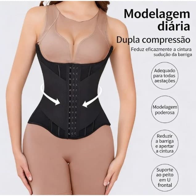 Cinta Abdominal de Dupla Camada, Compressão Forte, Uso Diário e para Todas as Estações