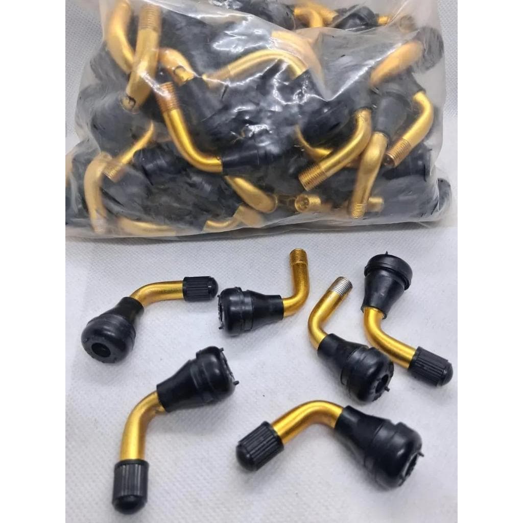Kit Com 2 Bico Válvula Curvo 90° Scooter Bike Elétrica Moto Pvr60
