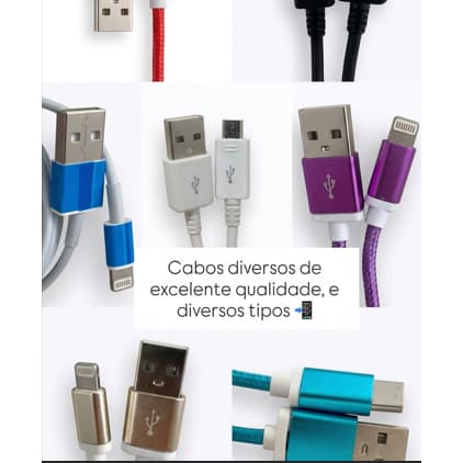 Cabos USB Carregador - V8  |  Tipo C |  Lightning Iphone