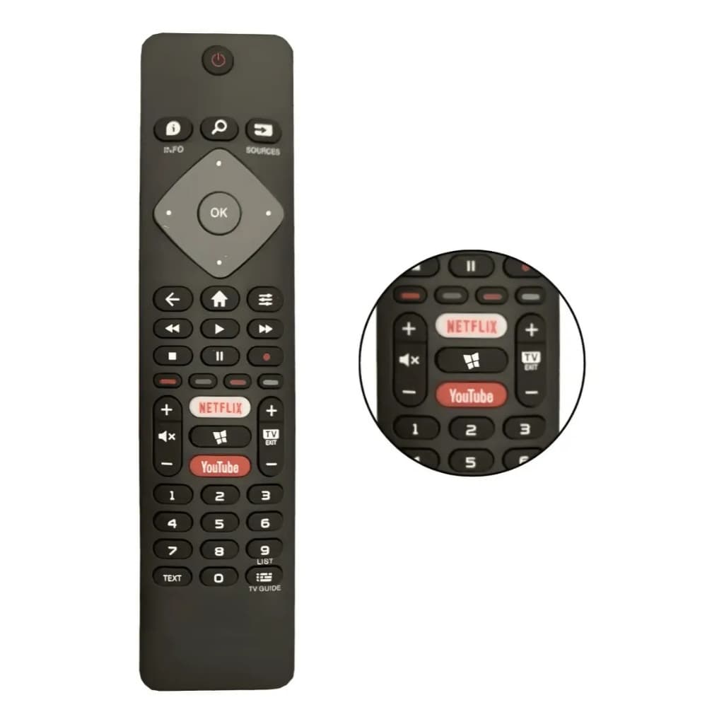 Kit 2 Controle Remoto Compatível Philips Smart Tv 4k 50pug7625/78 + PILHAS
