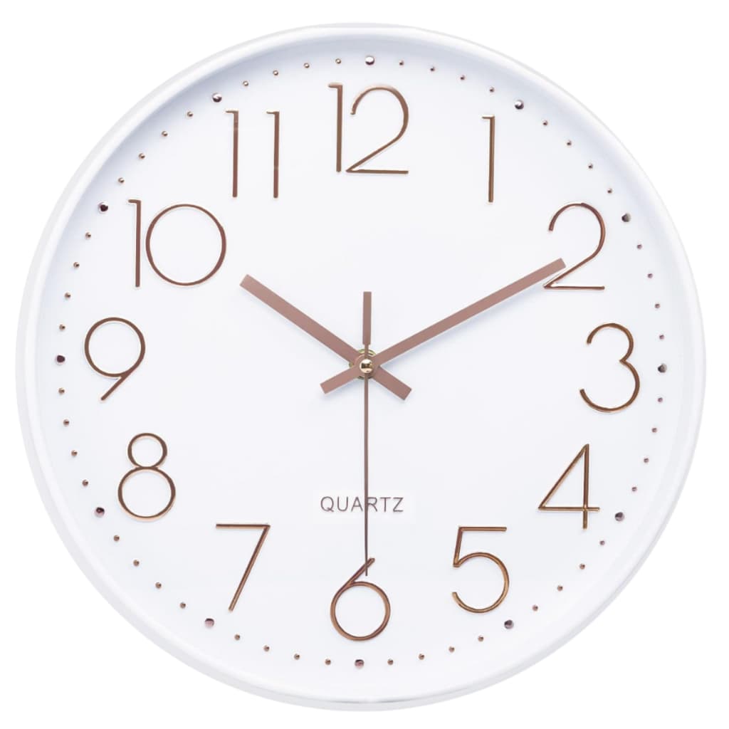 Relógio de Parede 30cm Branco Números Grandes Luxo Moderno Silencioso Decorativo