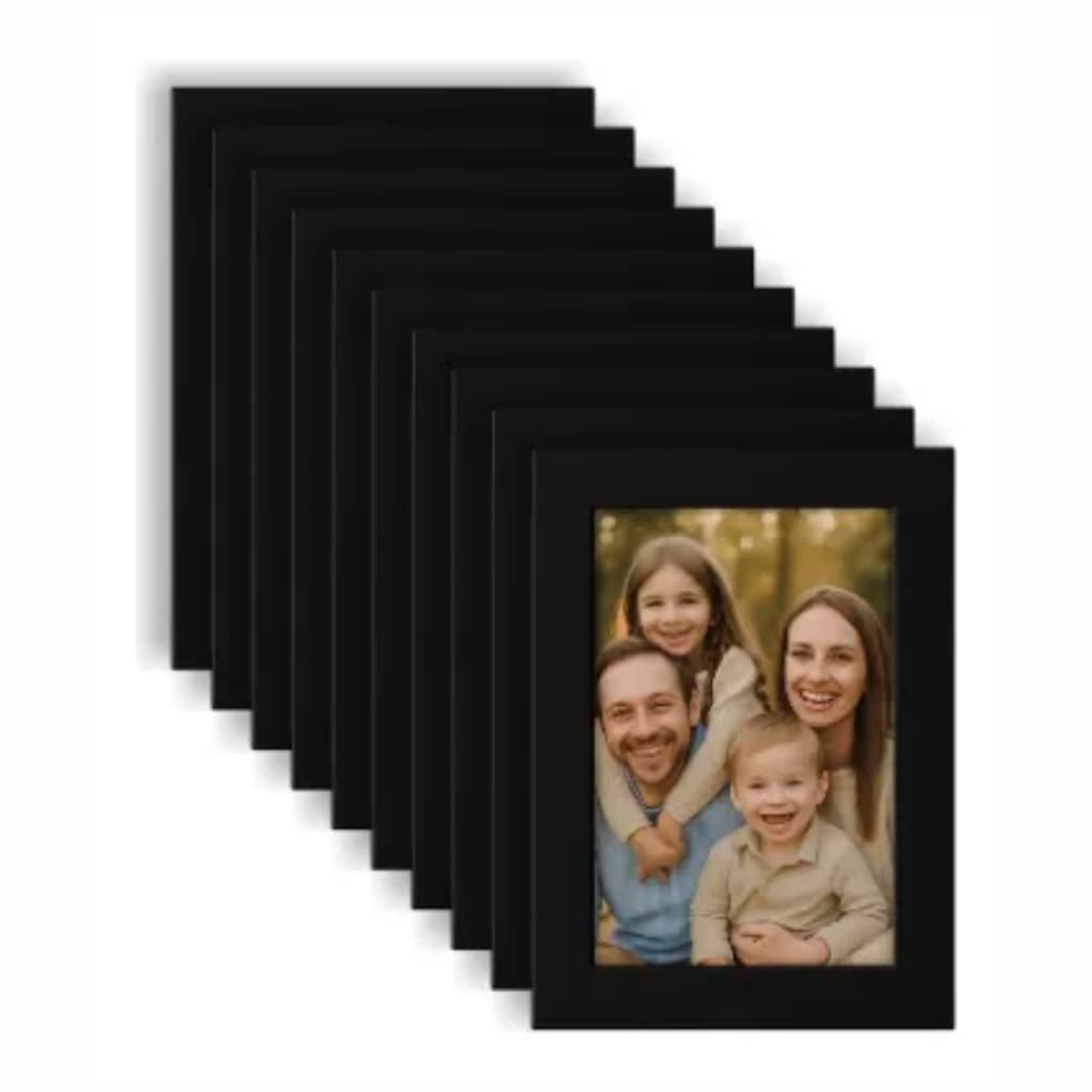 Kit 10 porta retrato Moldura preta com Vidro para fotos e artes Pronto para Mesa