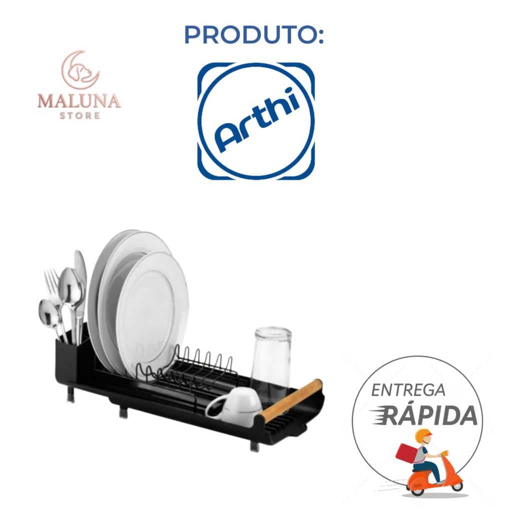 Escorredor de Louças Extensível Black Versátil Compacto, Sofisticado e Funcional - Arthi