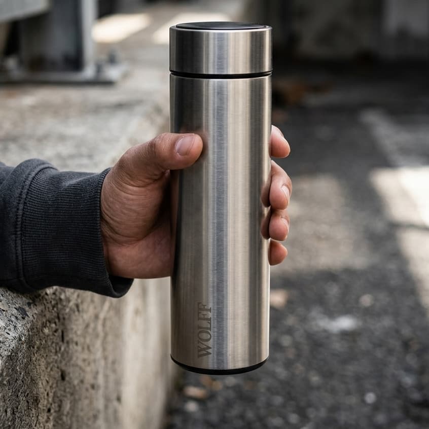 Garrafa Térmica Wolff De Aço Inox Prateado