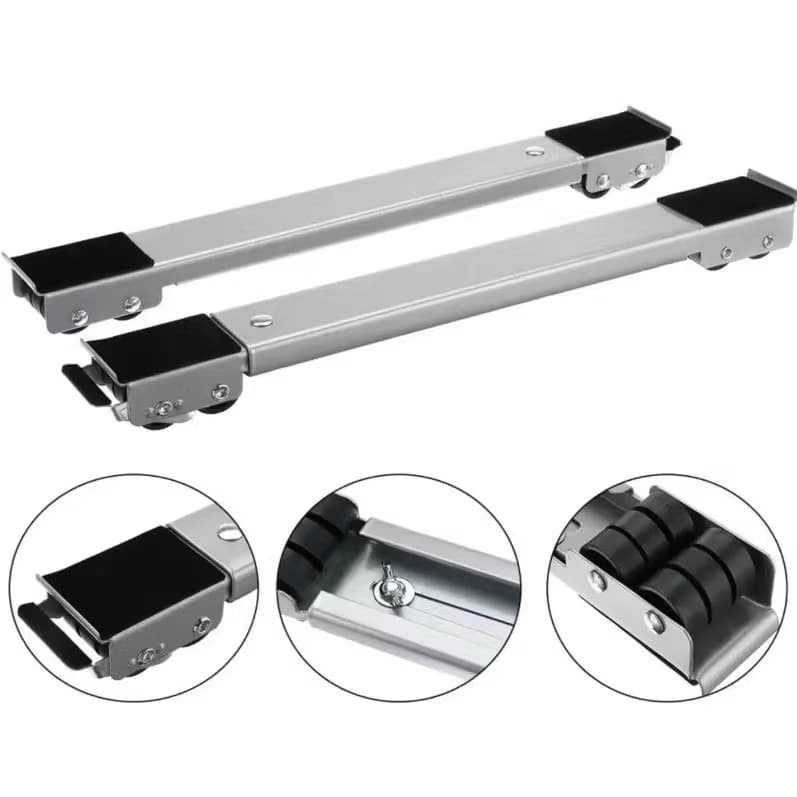 Base Ajustável com Rodízios para Mover Móveis, Suporte Reforçado para Geladeira, Fogão e Máquina de Lavar, Capacidade at