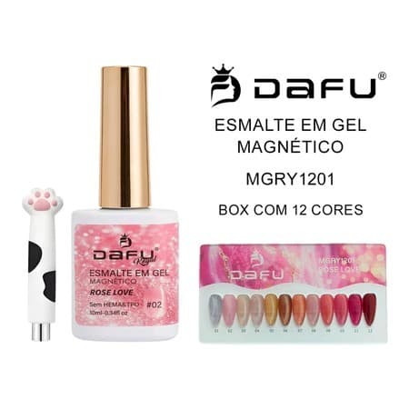 Kit 12 Esmaltes em Gel Magnético sem HEMA e TPO  Dafu Novo Lançamento Olho de Gato