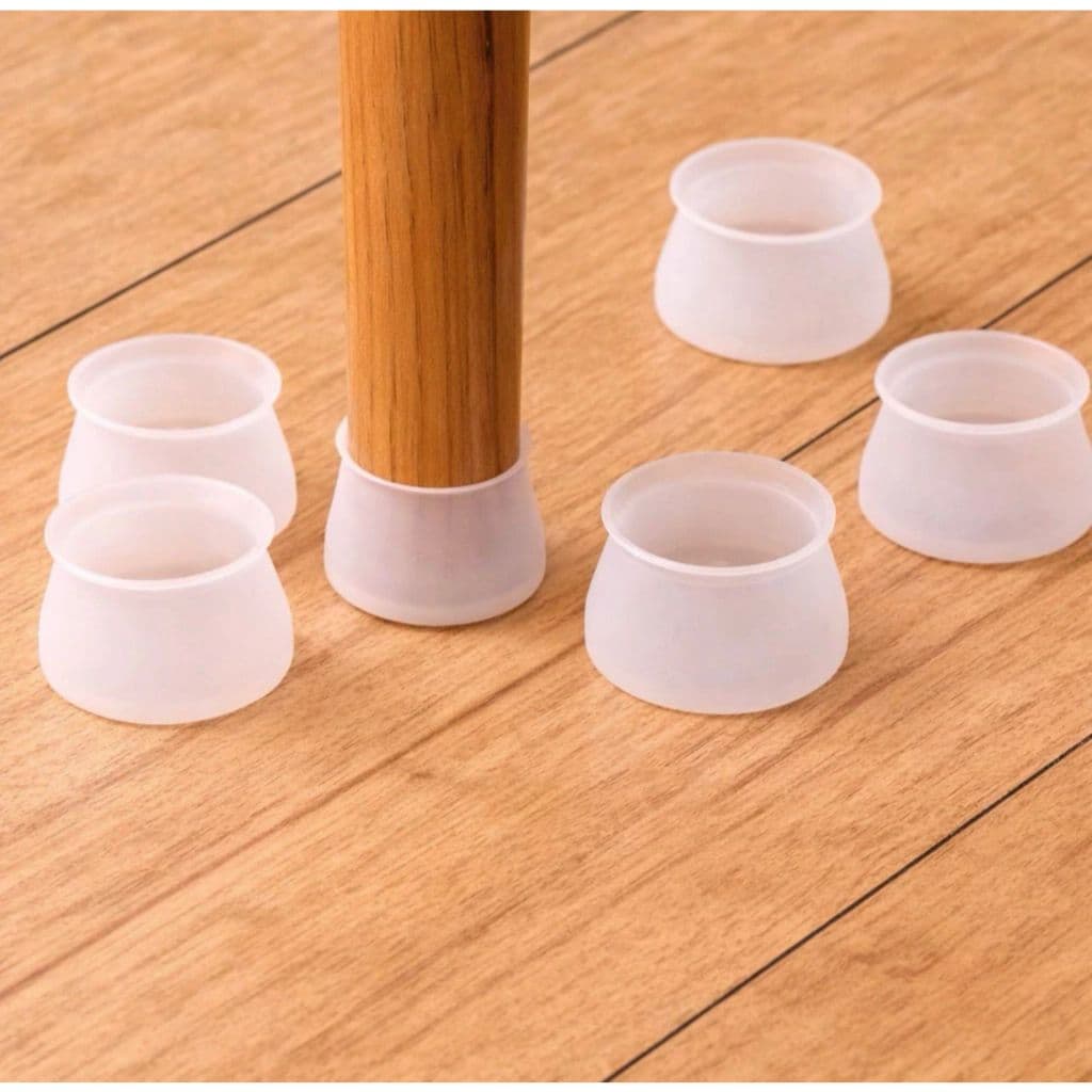 Kit com Protetores Silicone de Pés de Cadeira e Mesa Pés Pezinho Redondo