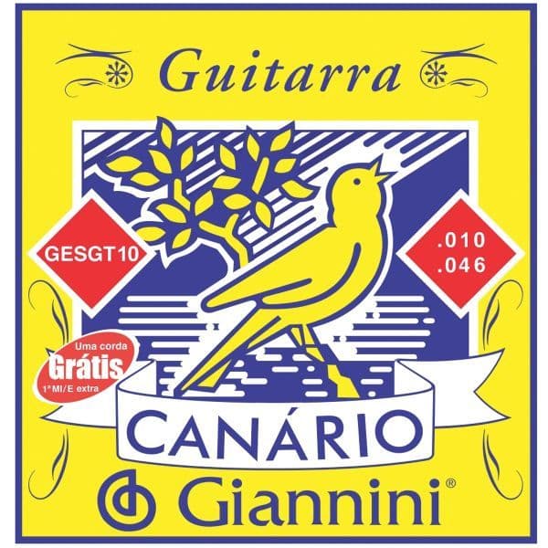 Corda Guitarra 010 Giannini Canário Encordoamento GESGT10