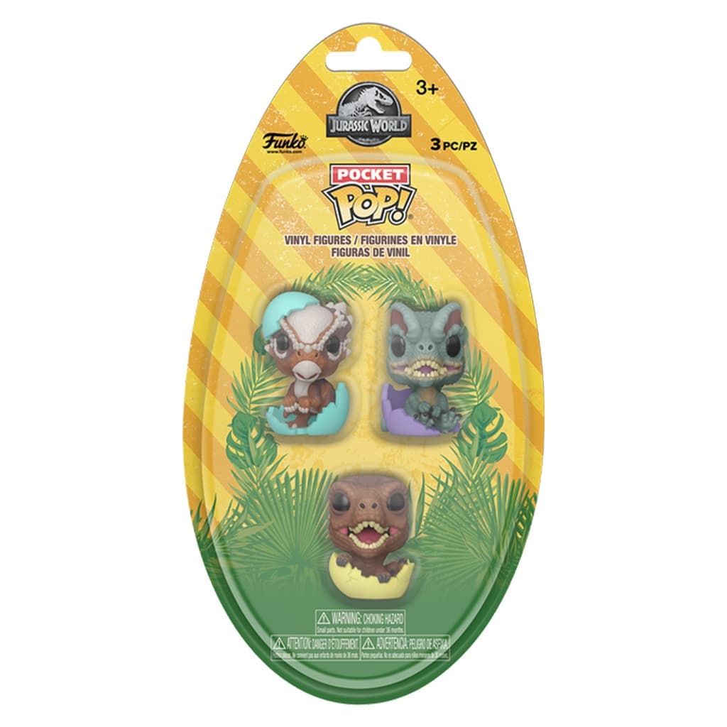FUNKO POCKET POP JURASSIC WORLD 3-PACK (89048) NOVO ORIGINAL