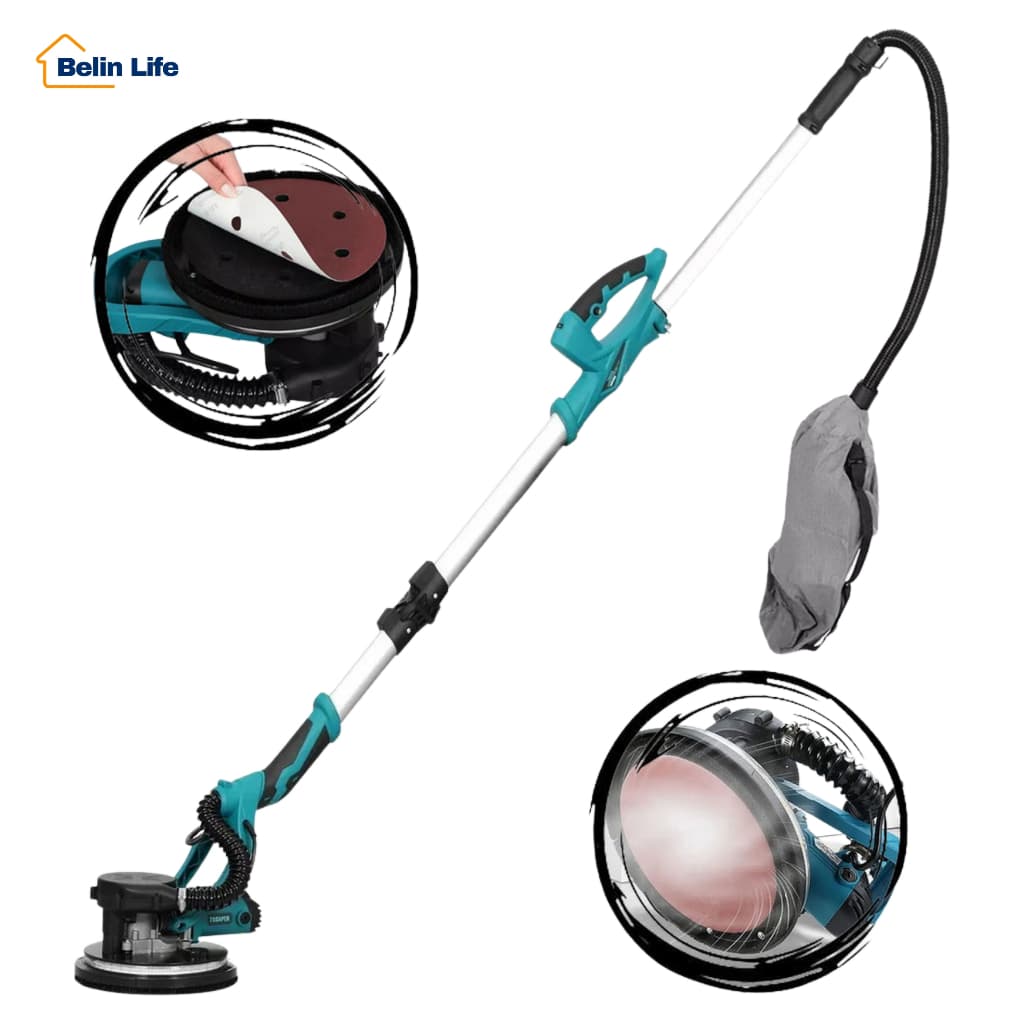 Lixadeira de Parede Elétrica 750W 110V/220V Extensível com LED e Coletor de Pó  Luatek LWJ-ZD121