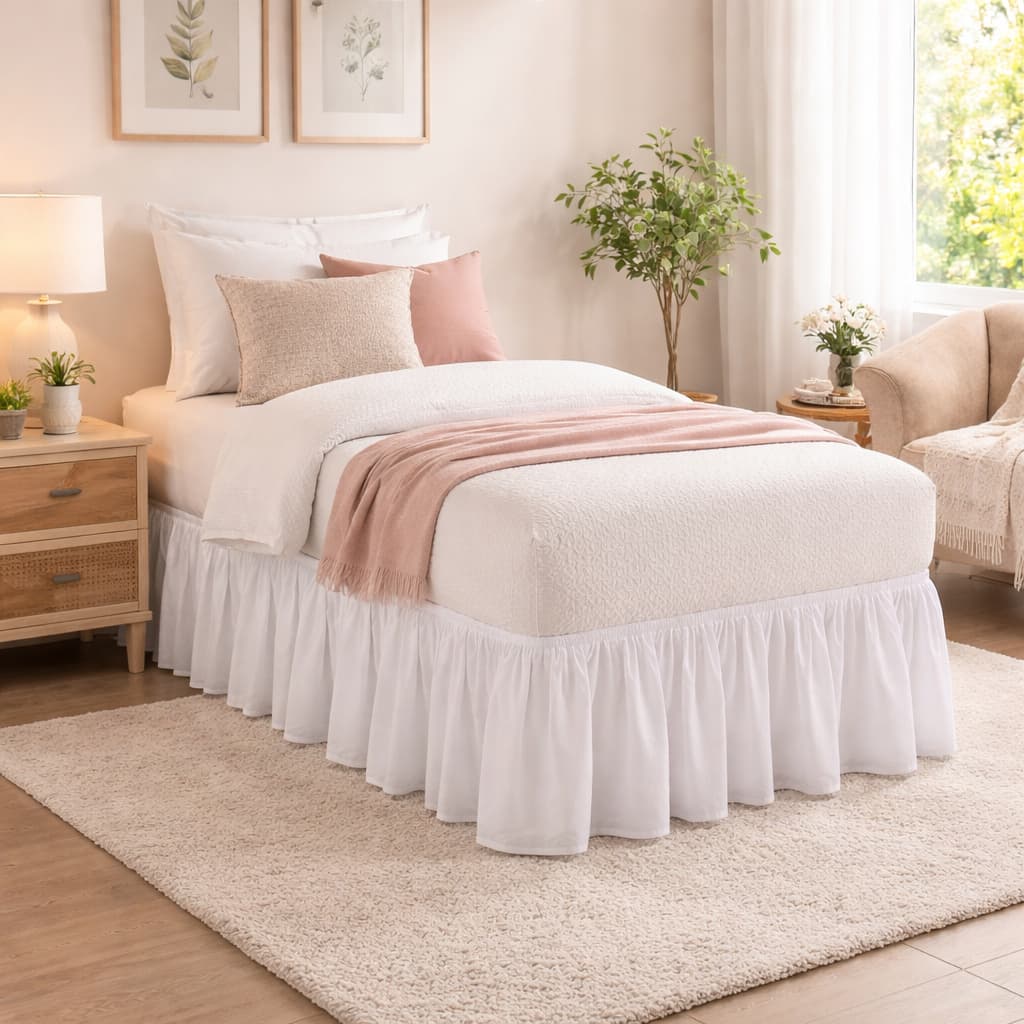 Saia Box Para Cama Box (Solteiro)  Com 2 Elásticos