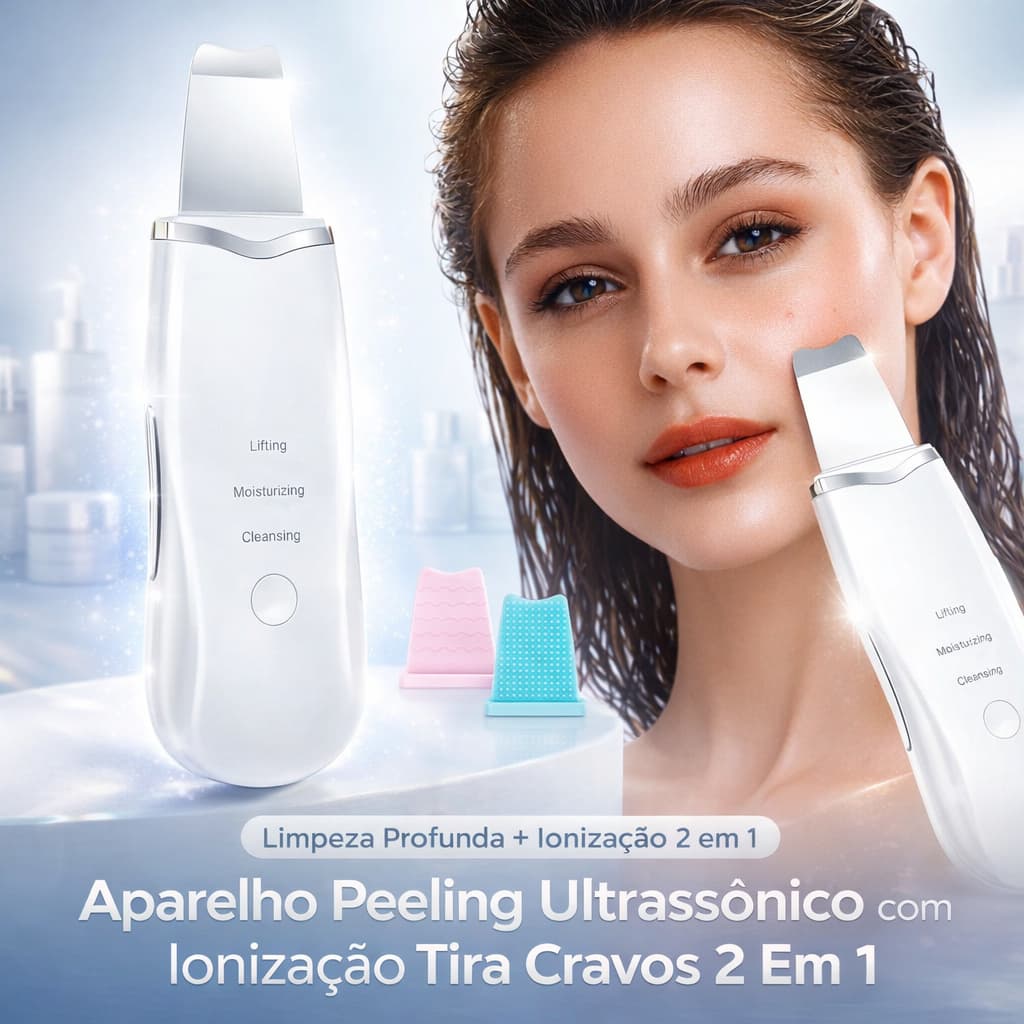 Aparelho Peeling Ultrasônico C/ Ionização Tira Cravos 2 Em 1 Atualizado