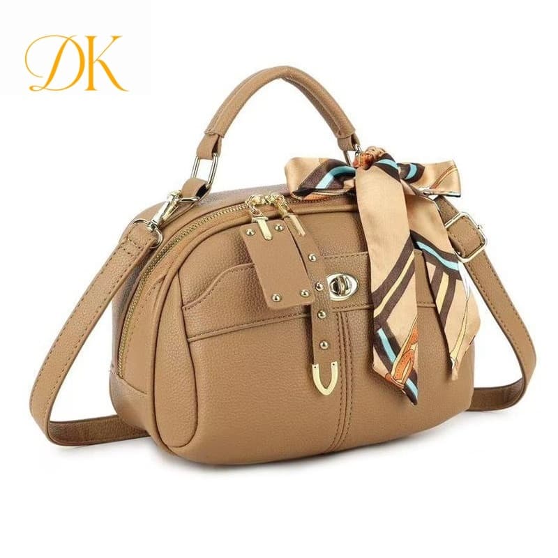 Bolsa Feminina Boston com Lenço Transversal Estilo Retro Dia a Dia Várias Cores A1045 DUKEMODA