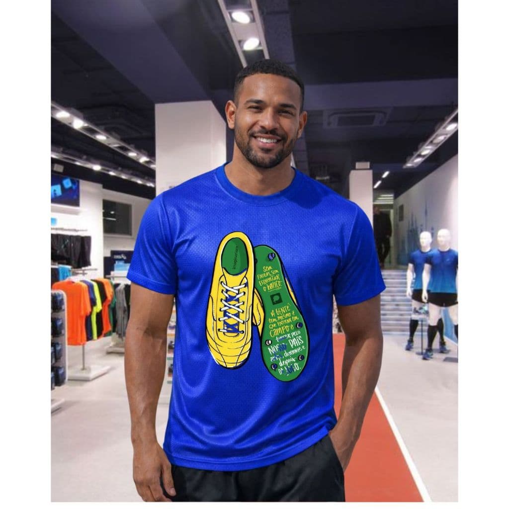 Camiseta Dry Fit Para Treino Academia Camisa Brasil Chuteira Futebol 2026