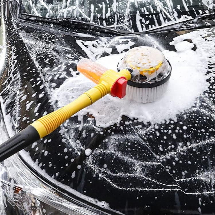 Escova Rotativa Para Lavar Carro Com Spray Espuma Integrada Cabo Ajustável Mangueira