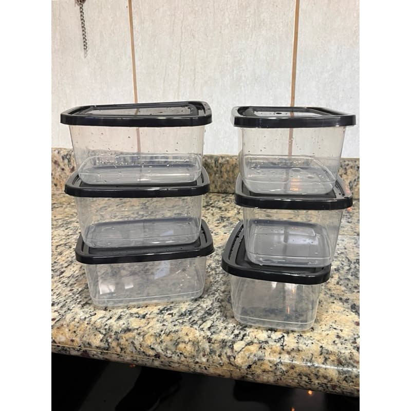 Kit 06 Potes 1 LITRO Transparentes LIVRE BPA Organizador de Alimentos Marmita Envio em 24 Horas
