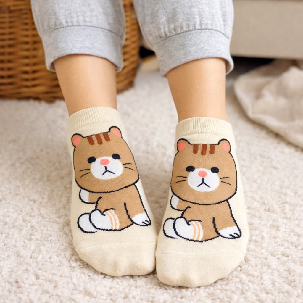 12 Pares De Meias Femininas Finas Confortáveis Estampas Gatinhos Cachorrinhos Bichinhos Variadas 35-40