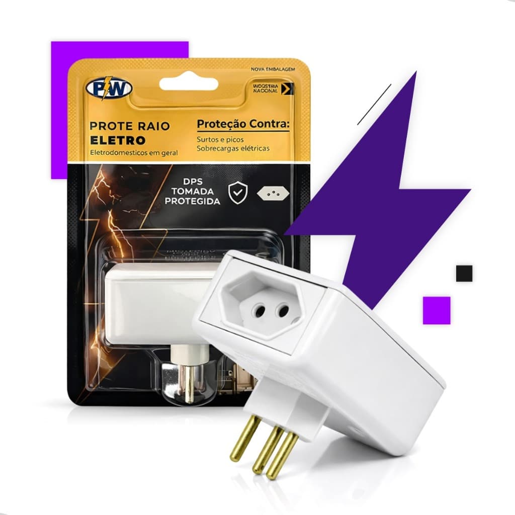 Protetor Tomada Contra Raios Descargas Picos de energia Surtos Eletricos para Eletrodomésticos Protetor DPS Original
