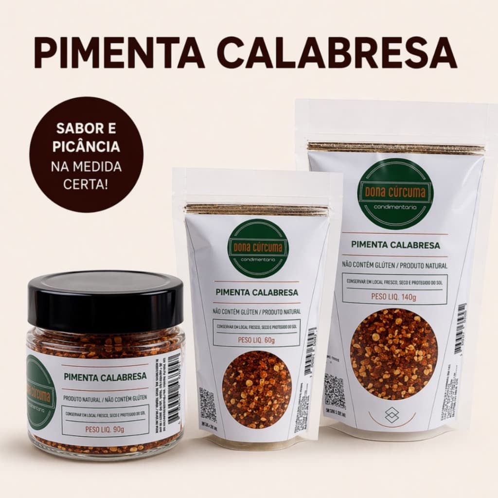 Pimenta Calabresa Temperos e Especiarias Naturais | 100% Natural | Dona Cúrcuma