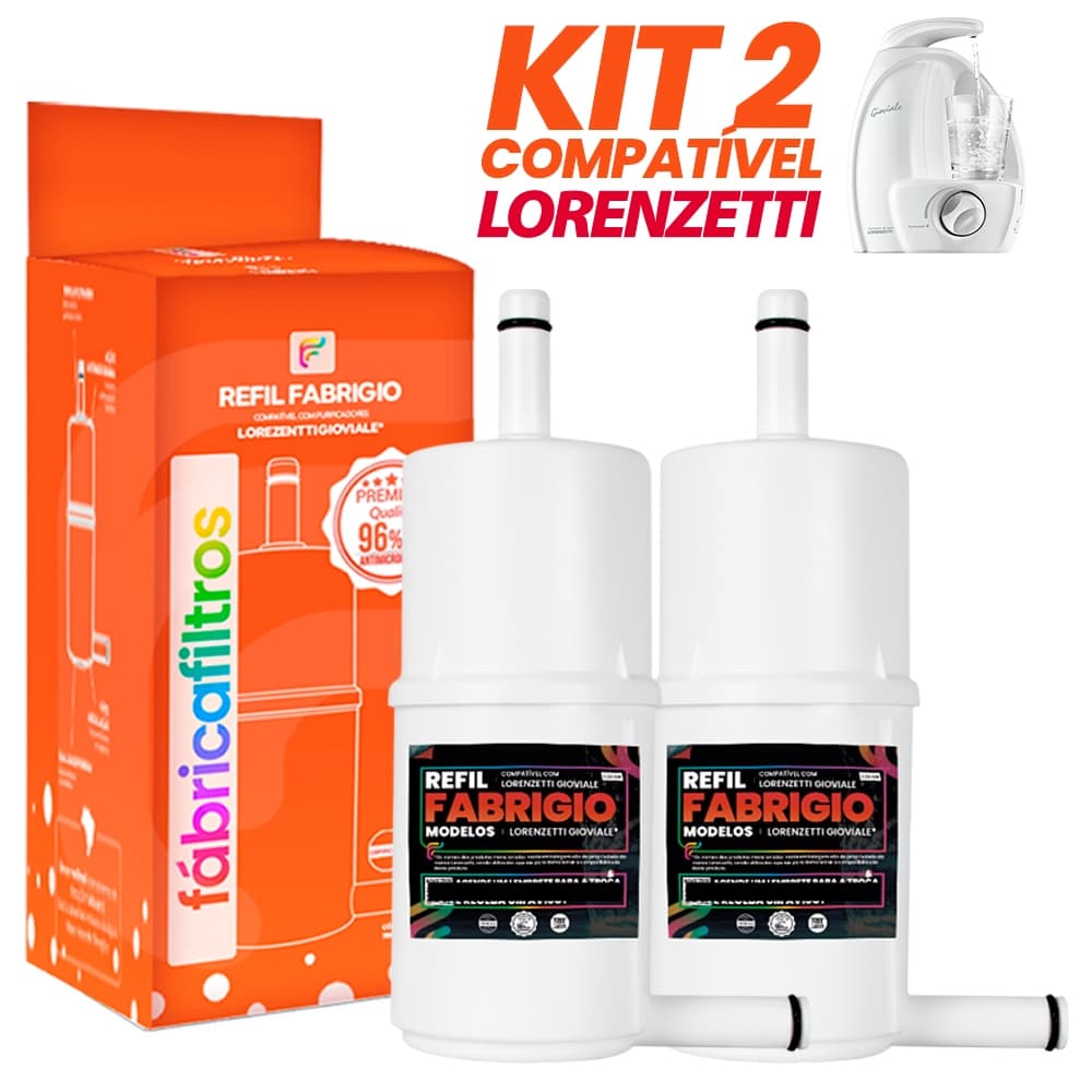 Kit 2 Refil Filtro Gioviale Lorenzetti Rpc-01 Compatível Vela Carvão Ativado Purificador Água