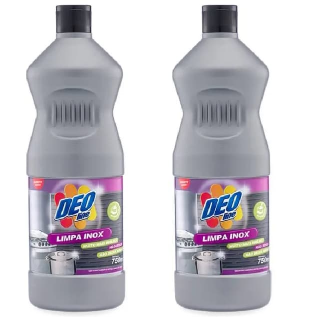 Limpador de Inox Tira Manchas e Renova o Brilho Deoline 750ml 2 Unid