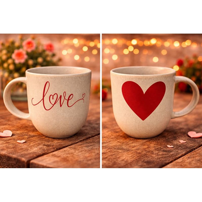 Caneca love - frente coração- verso love 397ml