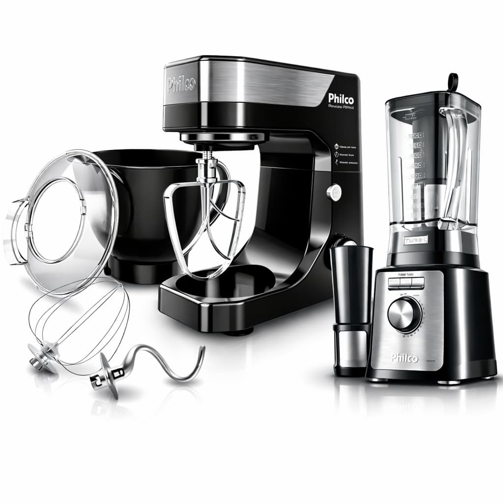 Kit Pro Batedeira Planetaria 5l 900w + Liquidificador Turbo com Filtro 3l 1200w Philco