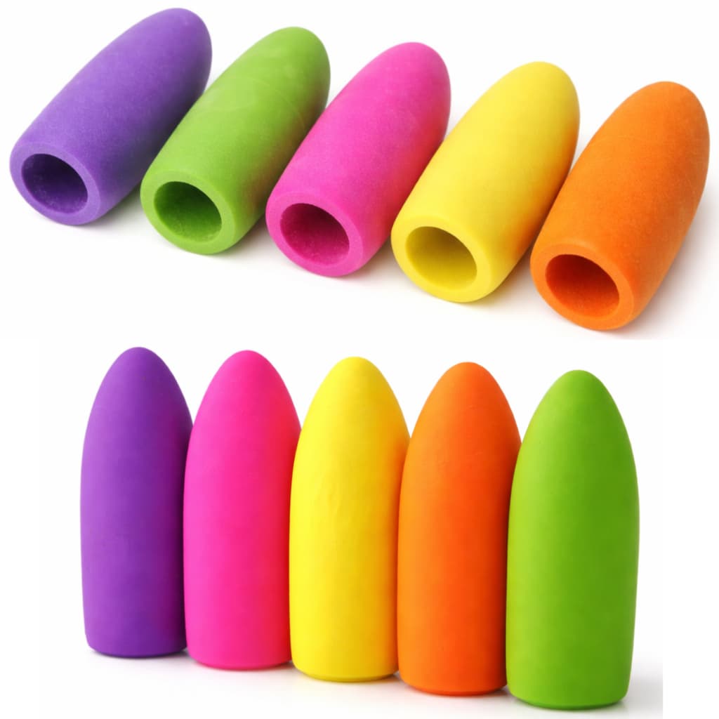 BORRACHA PONTEIRA NEON PARA LAPIS MOLIN - KIT COM 5 UNIDADES