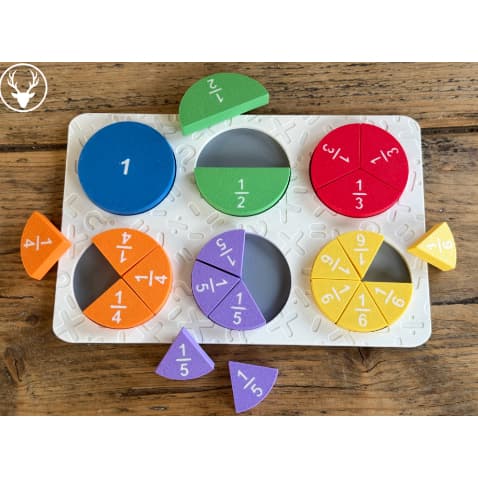 Quebra-Cabeça de Frações Educativo Infantil Matemática Aprender Brincando Didático