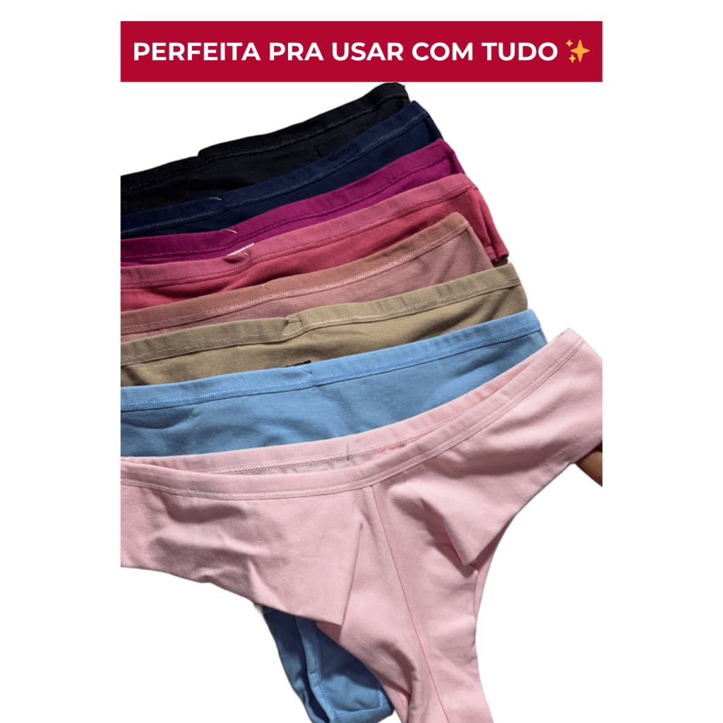 Kit Calcinha Fio Algodao Duplo nao marca no corpo sem costura confortavel