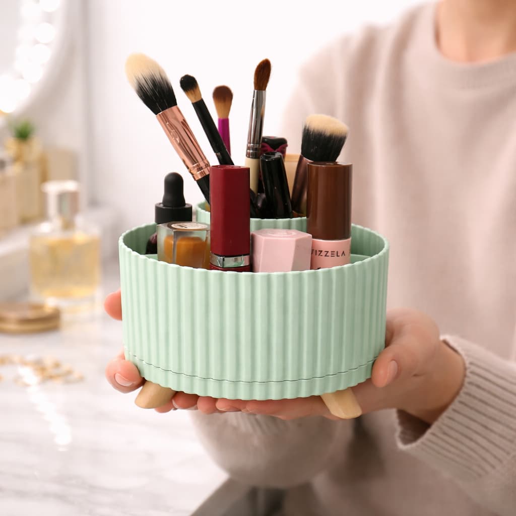 Organizador de Maquiagem Giratório 360 Porta Pincéis Porta Cosméticos Multiuso para Mesa Penteadeira