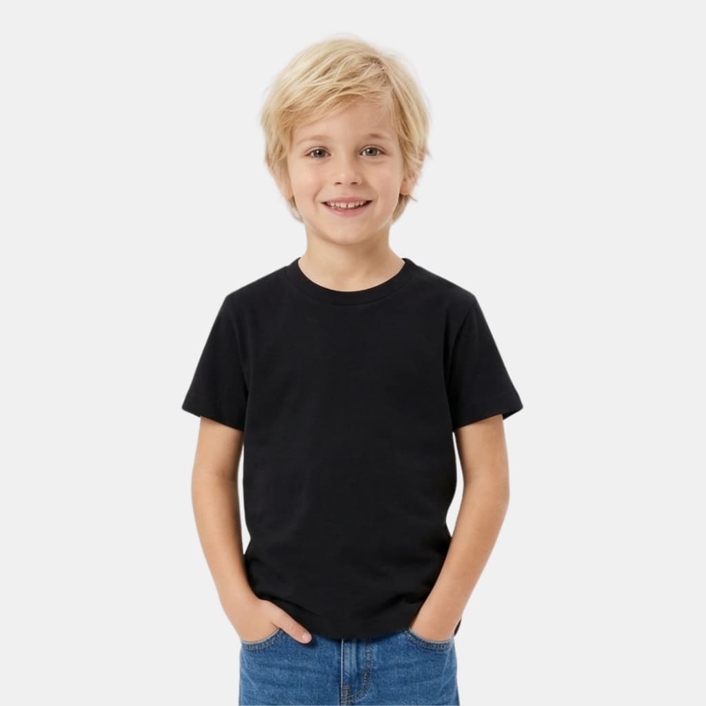 Camiseta Infantil Masculina 100% Algodão Gola Careca Básica Lisa Casual Juvenil Blusa de Algodão