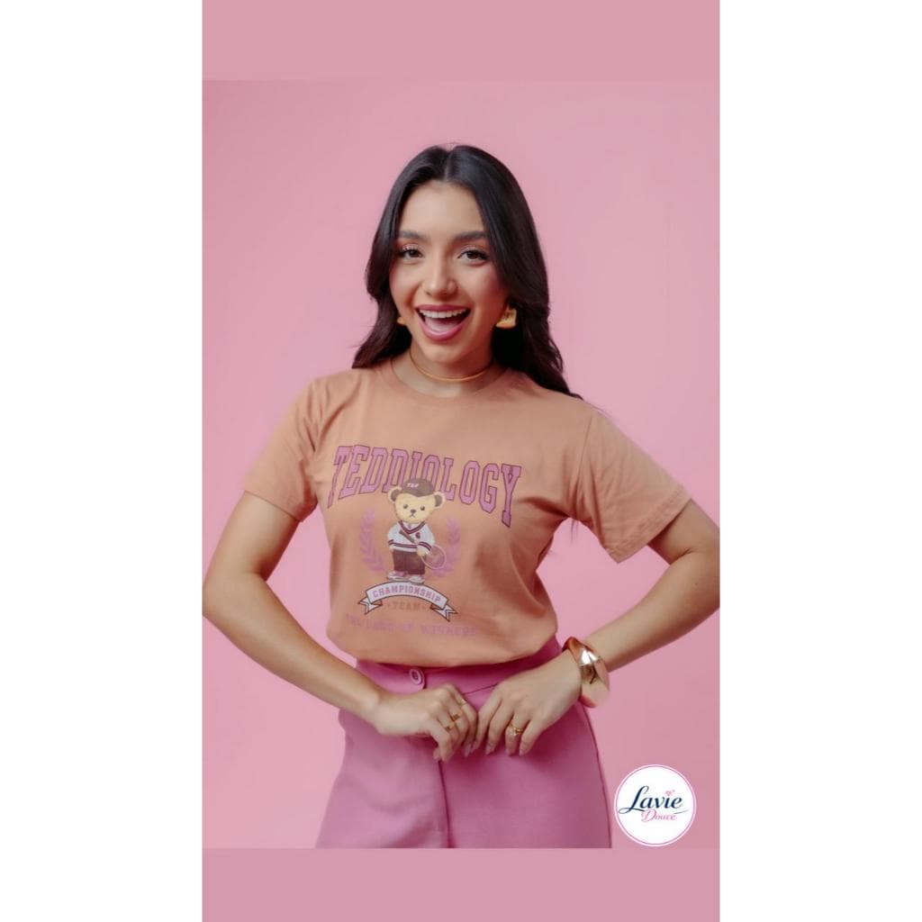 BLUSA CAMISETA FEMININA ALGODÃO TEDDY CONFORTÁVEL | CAMISETA MARROM CLARO COMFY ELEGANTE