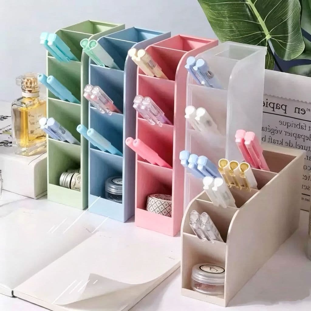 Organizador de Mesa Vertical Multiuso / porta caneta lápis artigo de plastico para uso domestico