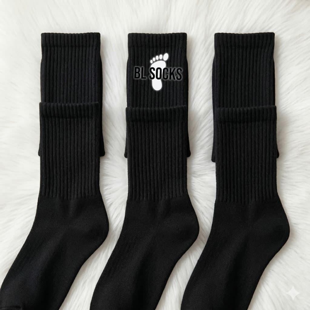 Kit 24 Pares Meias Cano Longo Algodão Preta Masculina Feminina UNISSEX