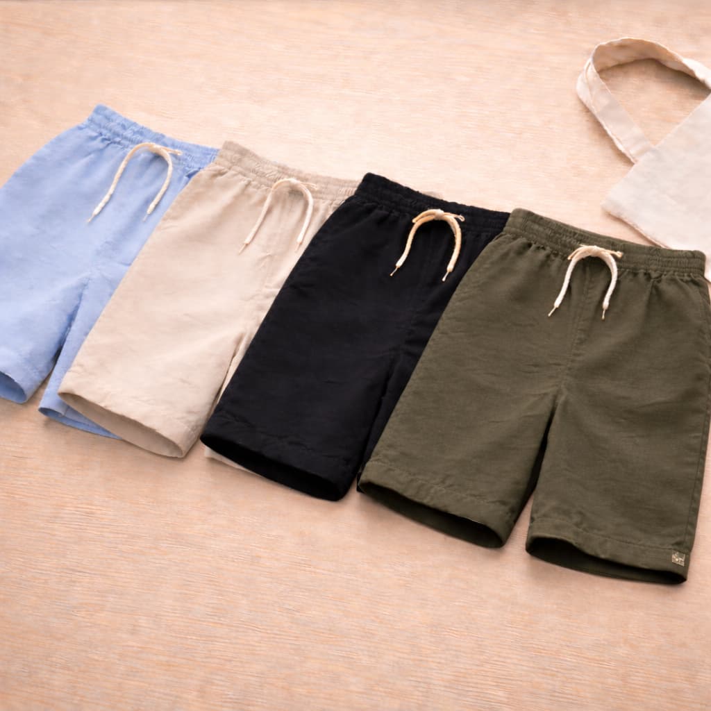 Kit 4 Shorts Masculino de Linho Casual Luxo Old Money – Estilo Mauricinho Tendência 2026