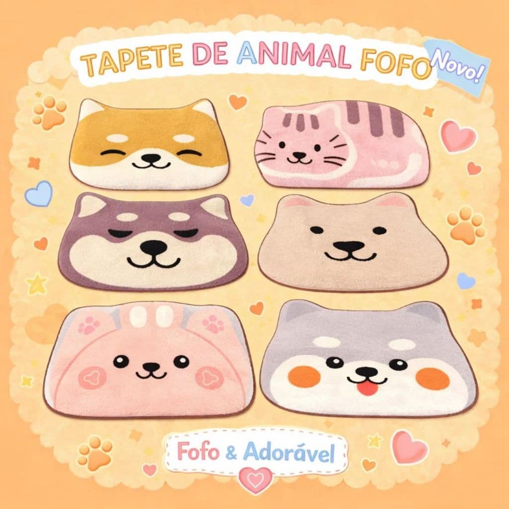 Tapete Antiderrapante 50x80cm Animal Divertido Macio Banheiro Absorvente