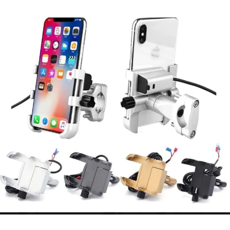 super suporte de celular de moto com carregador de celular pra moto completo de ferro