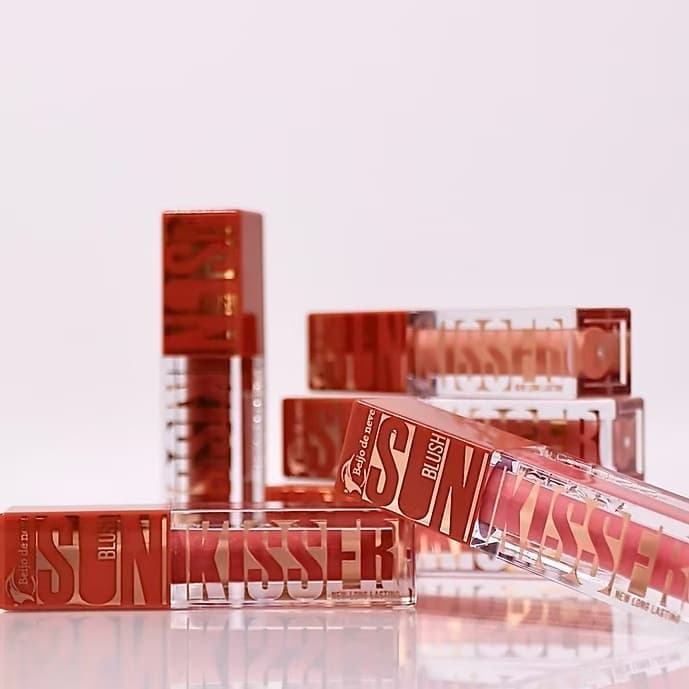 Duo Blush Liquido e Gloss Cremoso Batom 2 em 1 Multifuncional Beijo de Neve