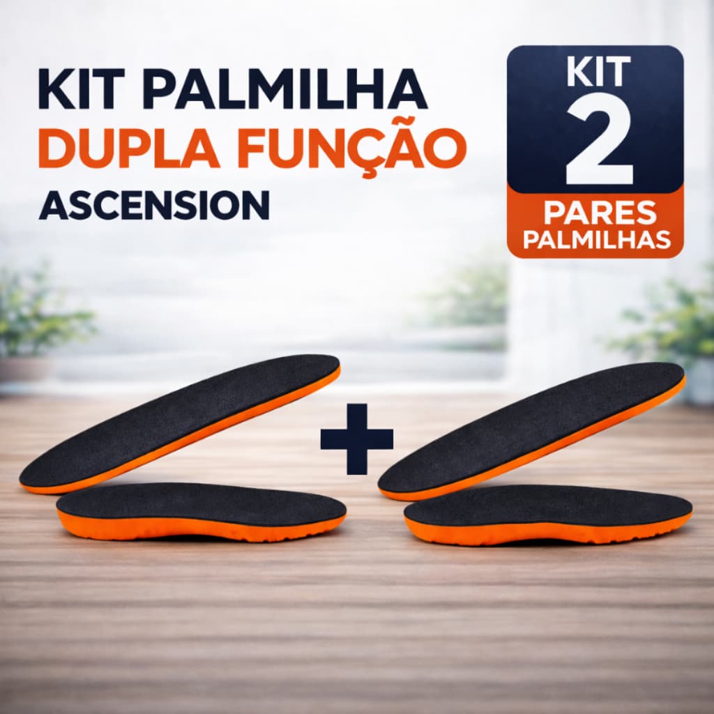 Kit 01 Par Palmilha Fina + 01 Par Palmilha Grossa Ortopédica de Gel Anti-Impacto Anatômica - Alívio Dor no Pé, Calcanhar