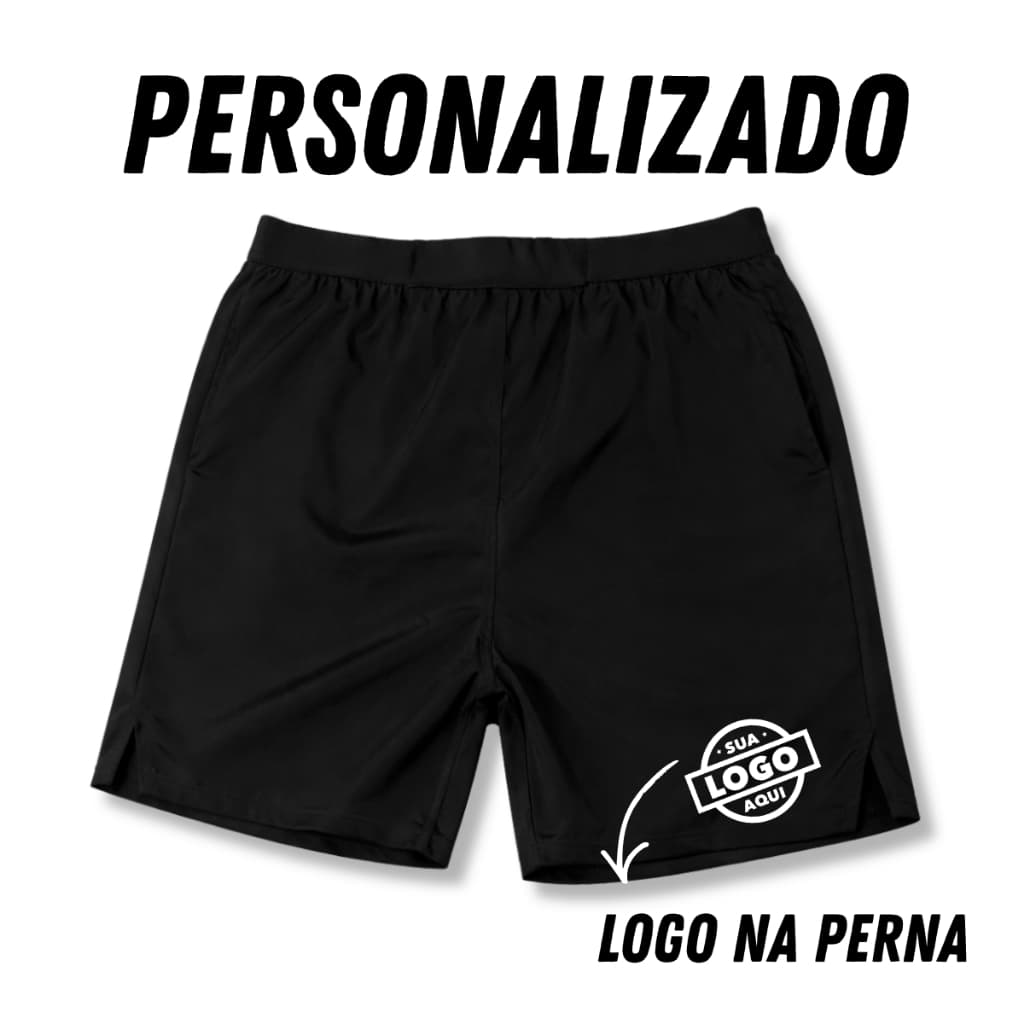 Short Tactel com Elastano Personalizado com Sua Logo Bermuda Masculino Treino Jiu Jitsu MMA MuayThai