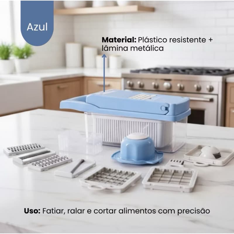 Fatiador Processador De Alimentos Celeste Azul – Corta Legumes Verduras Resultado Profissional