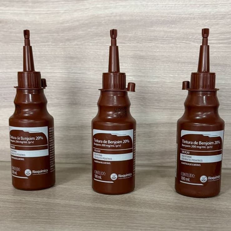 Kit C/3 Tintura de Benjoim 20% Antisséptico 100ml - Rioquimica