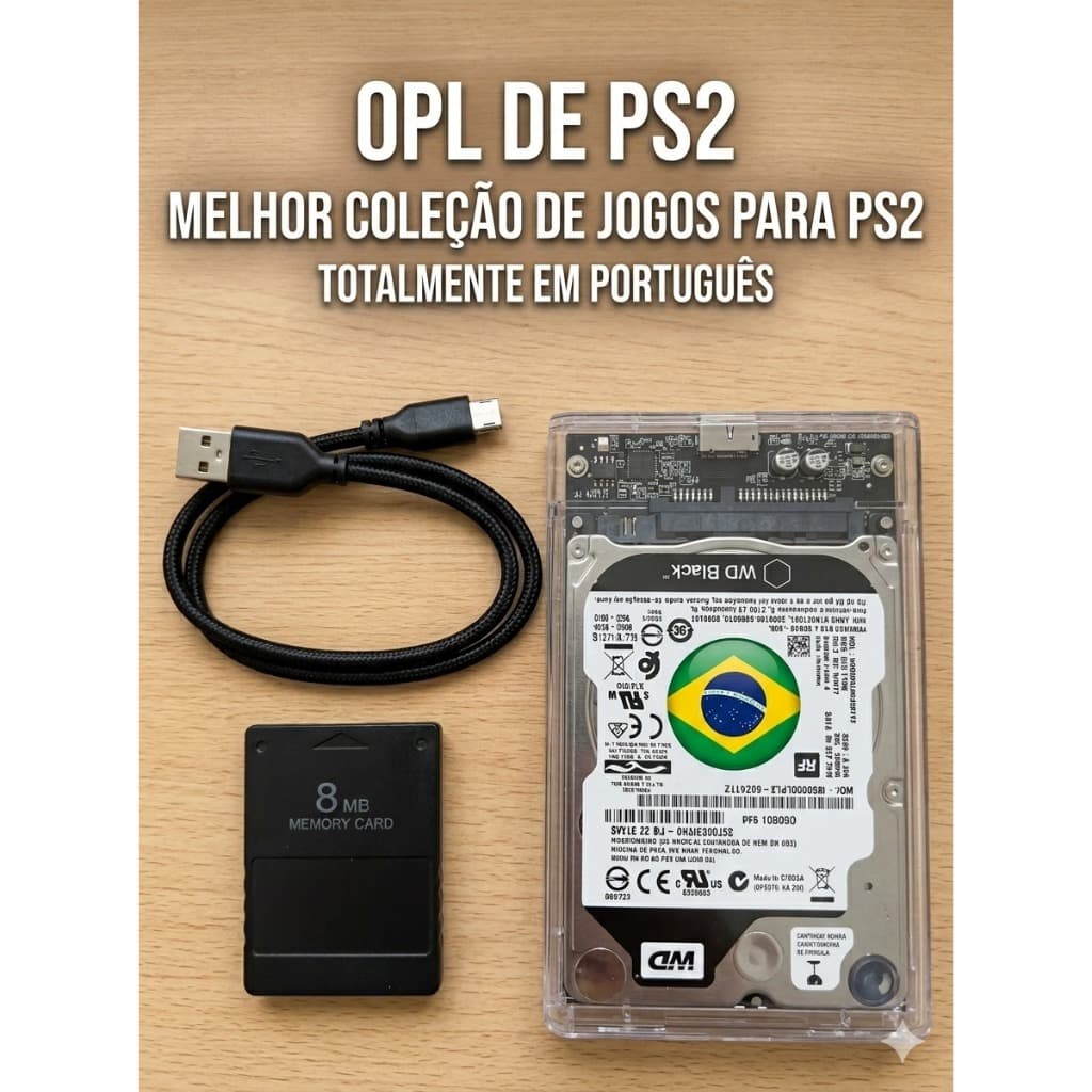 OPL HD 500GB + memory card ps2